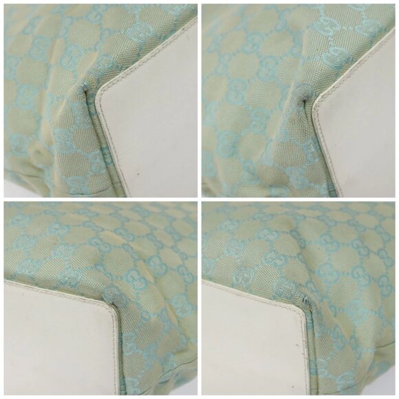 GUCCI GG Canvas Tote Bag Light Blue Gold 002 1098 Auth EC700 - Picture 16 of 16